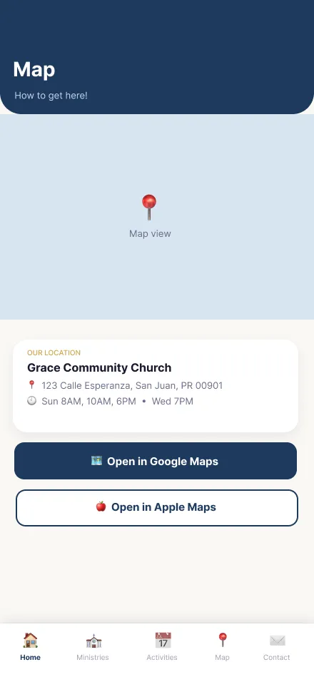 Church App map screen